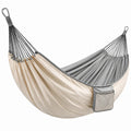 Hamac en Taffetas de Nylon Beige/Gris avec Poche 200x150 cm