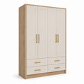 Armoire en bois avec MDF, 4 portes, beige