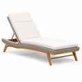 Chaise longue en bois avec coussin en polyester blanc