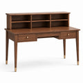 Bureau en bois avec étagères et tiroirs