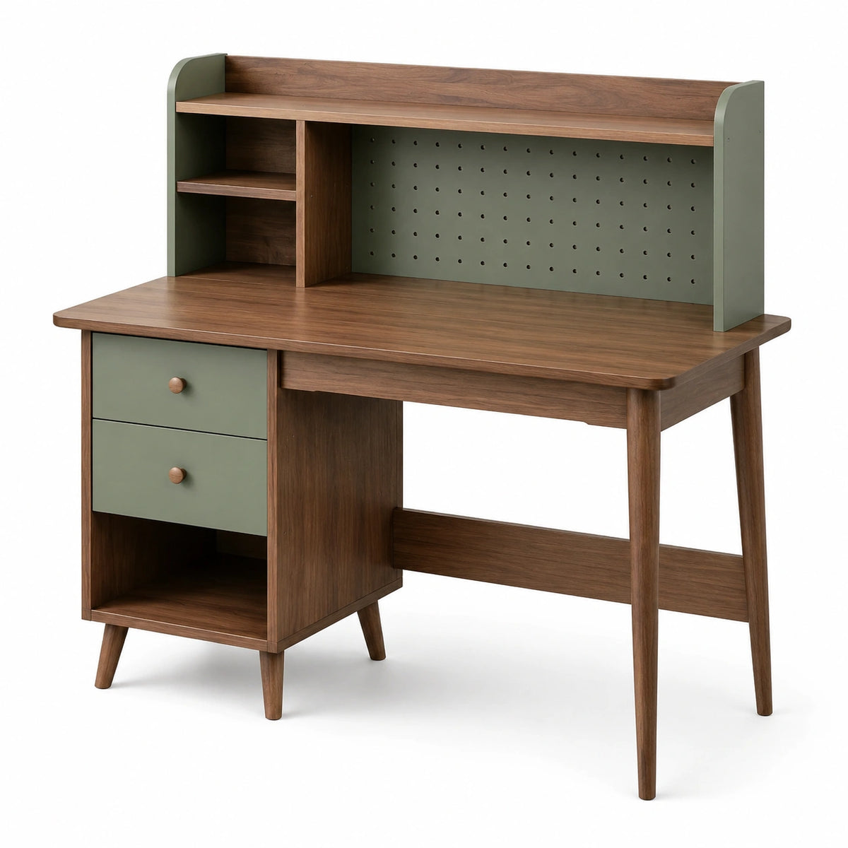 Bureau en bois avec étagères et tiroirs 120x60x75 cm
